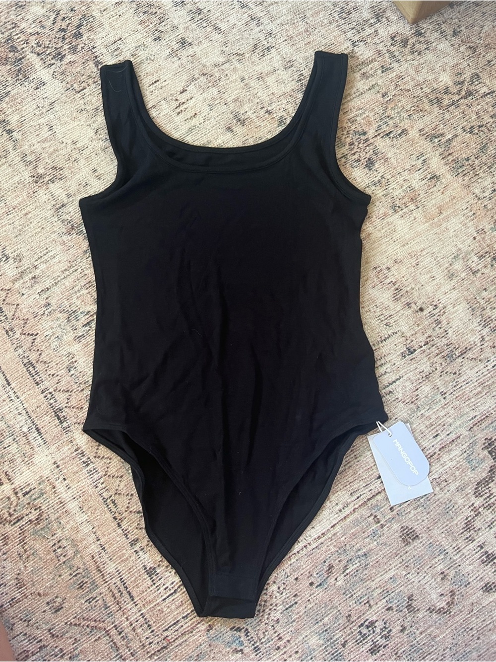 Mango pop Tank Sleeveless Black Bodysuit